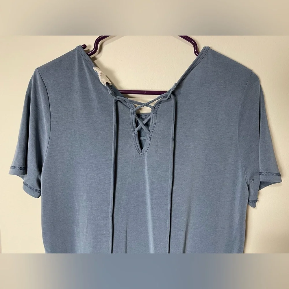 Mote NWOT Short Sleeve Hi-Low Peplum Blouse - Picture 6 of 8